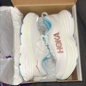 Hoka White and Blue Running Shoes